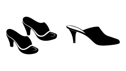 mules shoe icon, mules shoe silhouette vector illustration-simple silhouette illustration of mules shoe, perfect for mules shoe logos and icons