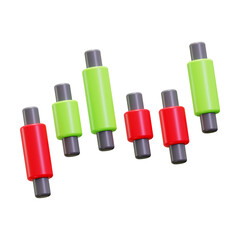 Obraz premium 3D rendering showcasing various candlestick chart patterns. Suitable for finance illustrations, trading concepts, stock market presentations, and investment blogs