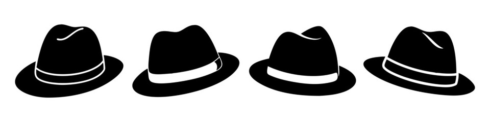 trilby icon, trilby silhouette vector illustration-simple silhouette illustration of trilby, perfect for trilby logos and icons