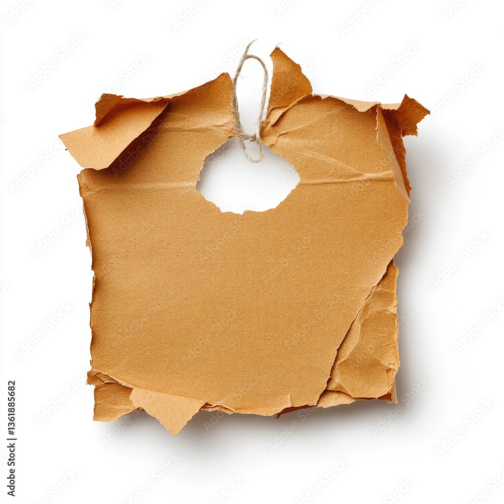 Aufkleber exploring torn brown paper texture studio setting photography minimalistic design close-up textural 