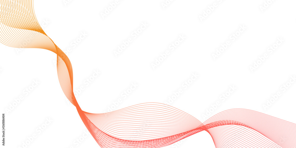 Fototapete abstract background with dynamic orange waves lines, movement of orange smoke abstract orange smoke abstract on white background, gracefully flowing in a wave line pattern.