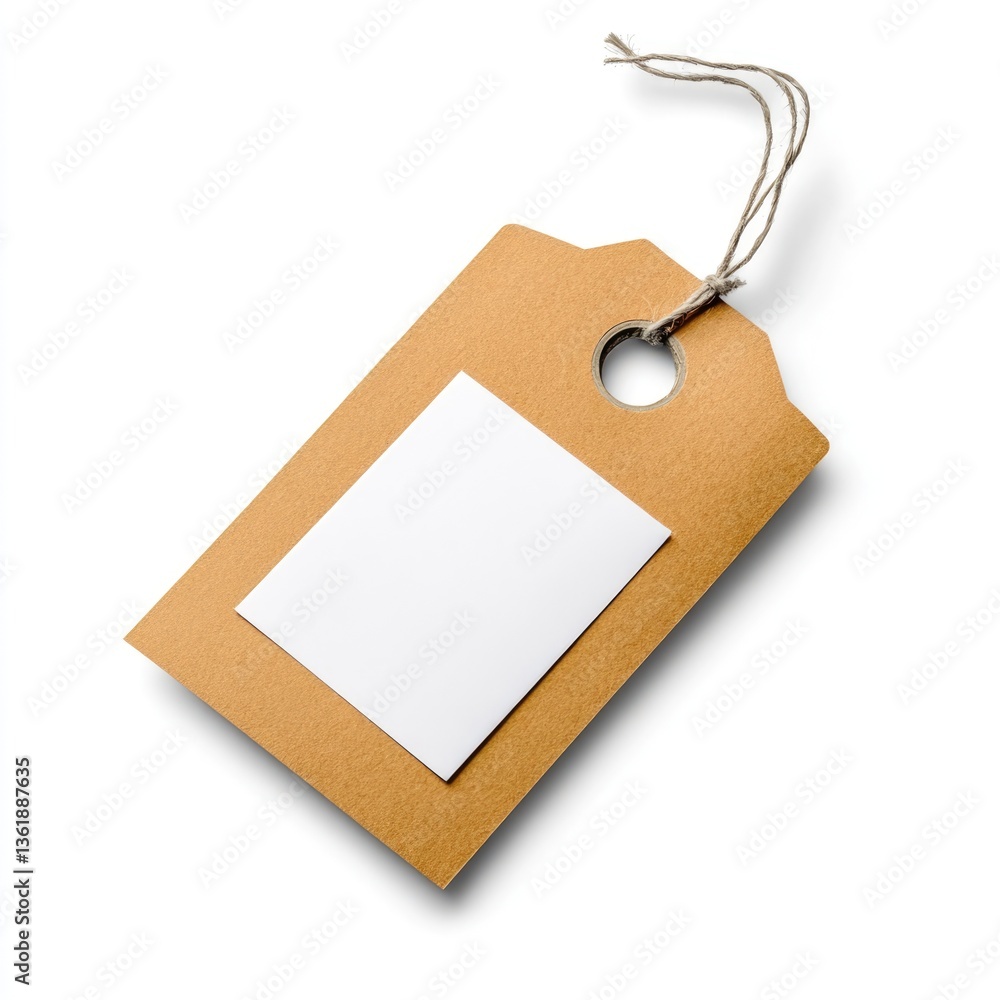 Aufkleber tagging event blank card on rustic surface close-up minimalist design calm ambiance
