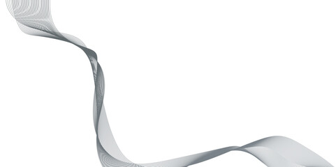 Abstract wave line design with flowing lines on white background, banners or posters, the concept of minimalist technology,  blank perspective for show or display your product montage or artwork.
