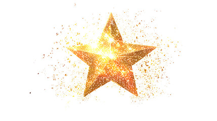 Obraz premium Bright golden star with sparkling effects.