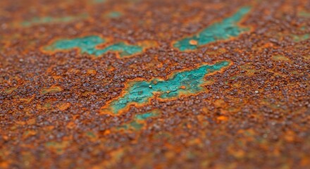 Obraz premium Rustic Metal Texture Rich Teal Patina. AI Generated