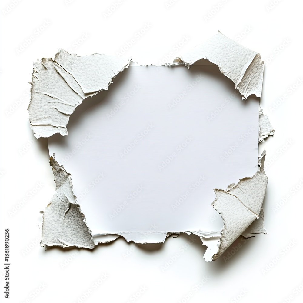 Aufkleber dynamic conceptual art torn paper background studio setting graphic design minimalist viewpoint