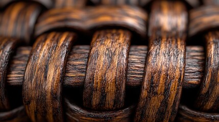 Close-up woven wooden texture