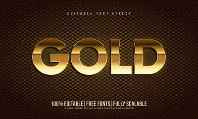 3d luxury text effect features gold typography with shiny metal and glitter sparkle light set against a royal glossy golden halftone background for corporate business marketing and social media mockup