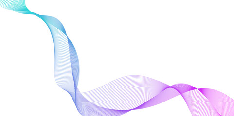 abstract wave line on white background, Abstract purple , blue and pink waves flow gracefully on a white background, abstract colorful flowing wave lines isolated on white design.