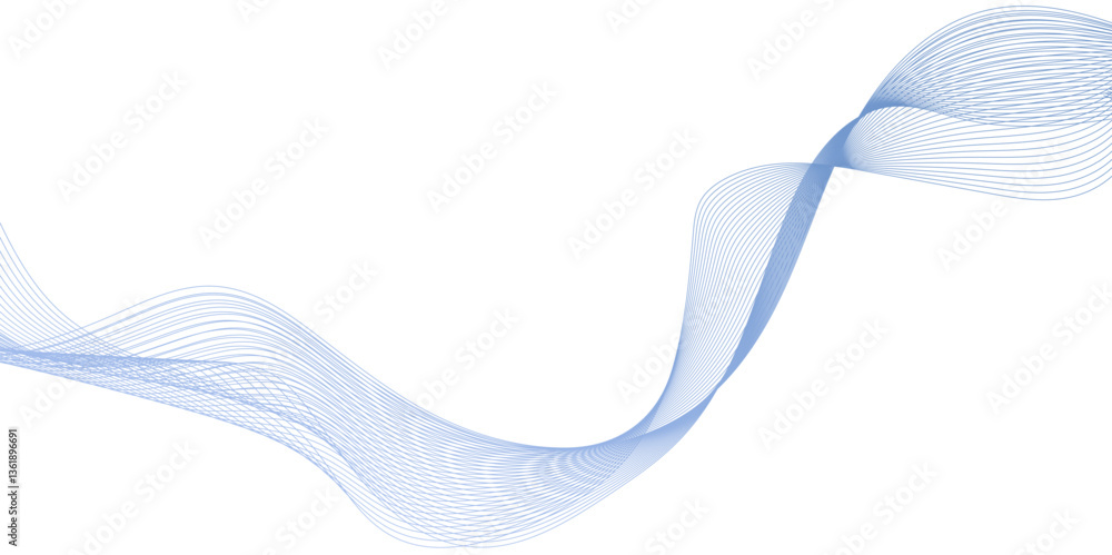 Poster abstract vector background with blue wavy lines, modern and curved seamless wavy flowing wave lines 