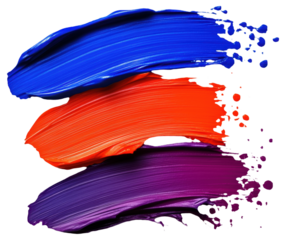 PNG Colorful brush strokes in blue, orange, and purple