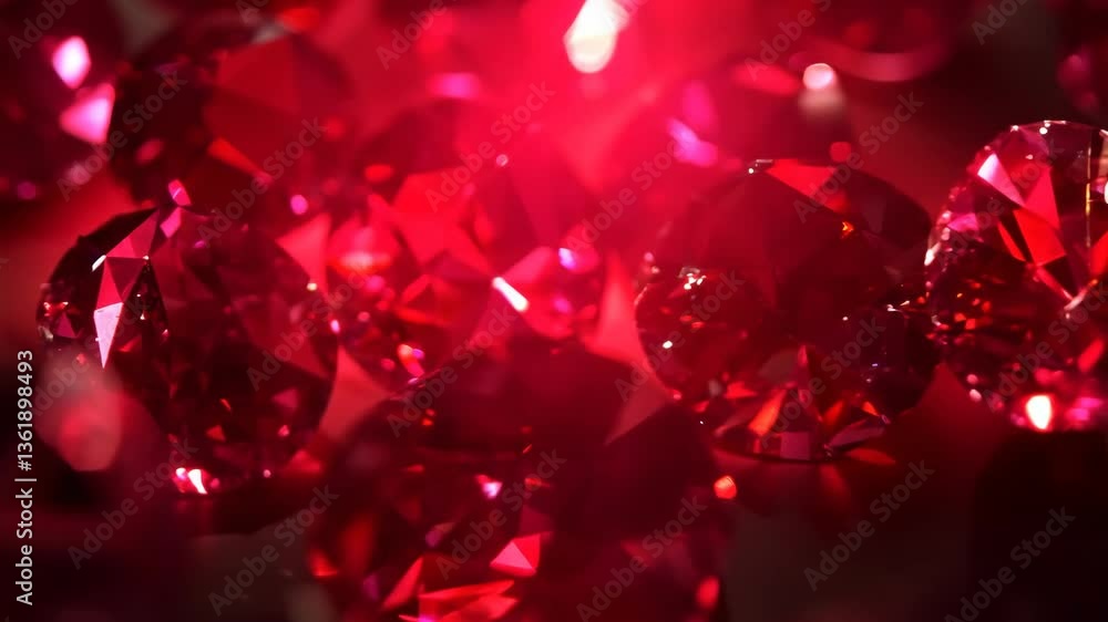 Aufkleber A bunch of red diamonds are on a table. They are all different sizes. Some are small and some are large