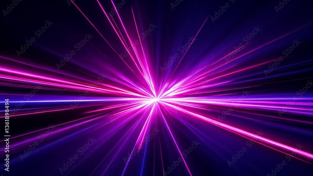 Poster vibrant neon light trails converging to create dynamic speed and energy in digital display