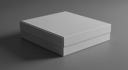 Empty light gray gift box mockup.