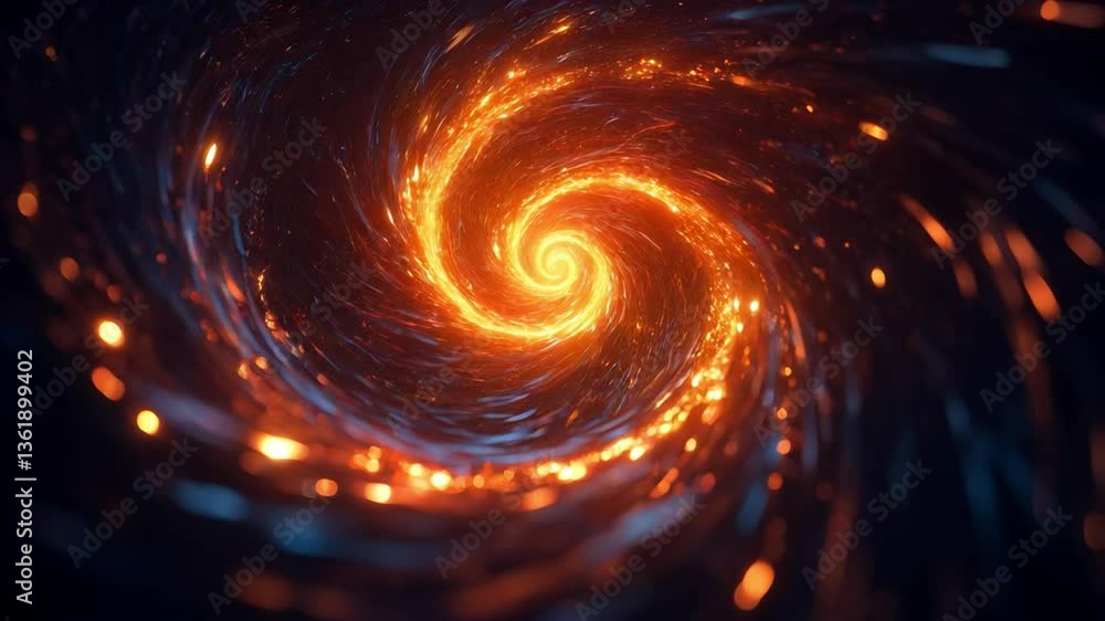 Poster mesmerizing spiral of glowing light digital vortex in motion with captivating fragments