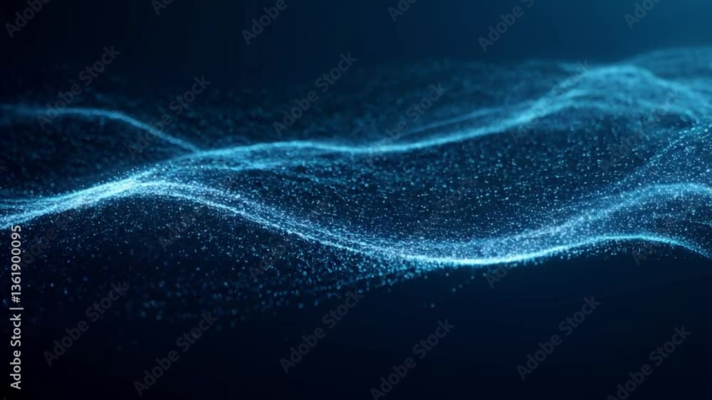 Poster mesmerizing waves of light exploring digital streams and data technology