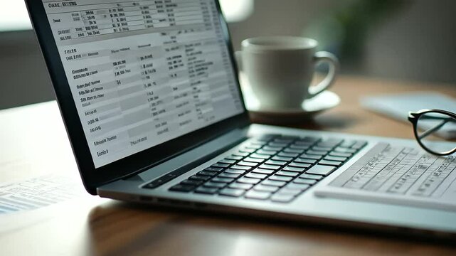 1_Close-up of a bootstrap budget spreadsheet on an old laptop