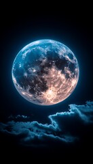 Obraz premium Full Moon Above Clouds
