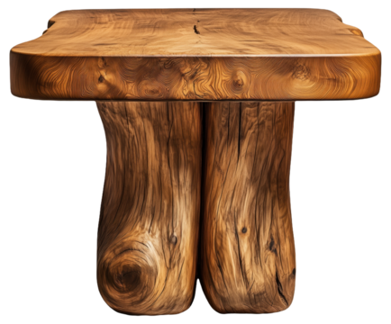 PNG Wooden table with a natural, rustic design
