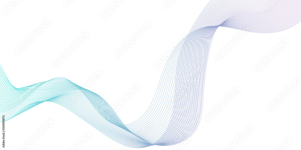 Aufkleber abstract wave element for background design, abstract vector blue wave lines on white background, te