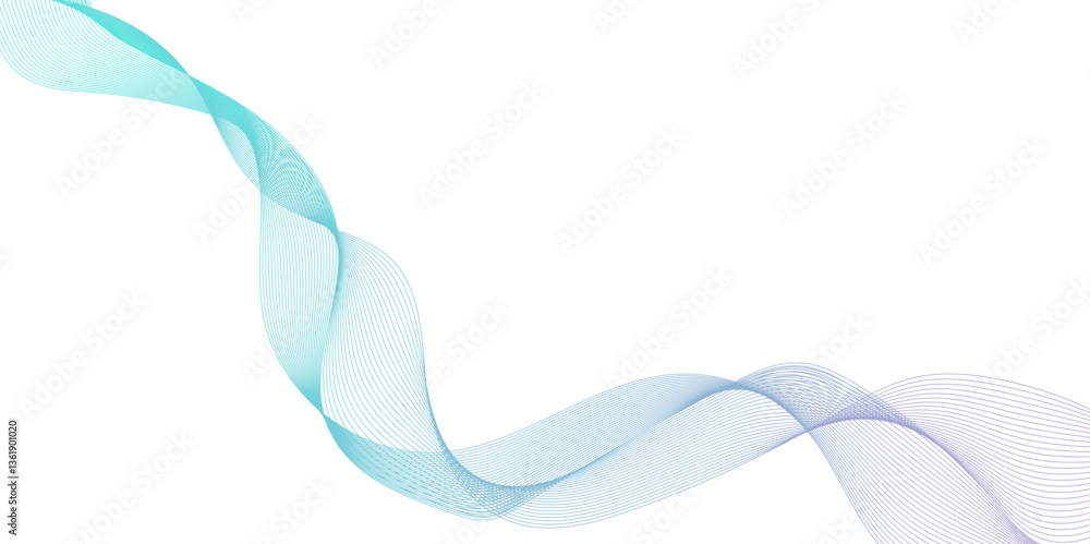 Aufkleber abstract wave element for background design, abstract vector blue wave lines on white background, te
