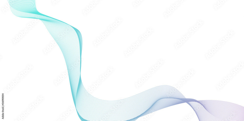 Poster abstract wave element for background design, abstract vector blue wave lines on white background, te