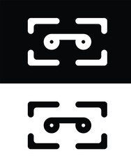 Cassette Tape Vintage Retro Audio Lofi Music Icon in Simple Minimal Style Design For Logo Branding Web
