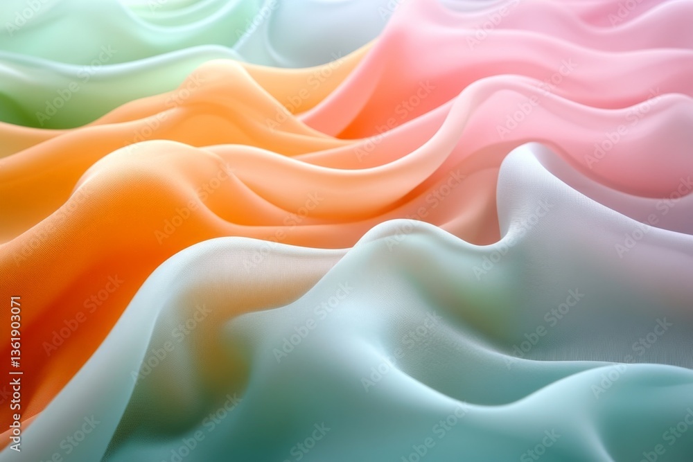 Aufkleber flowing fabric in soft pastel colors creates a serene and calming visual experience