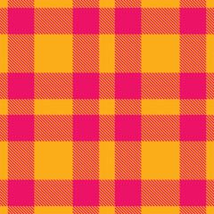 Modern Soft Yellow Orange Seamless Tartan Textile Design
