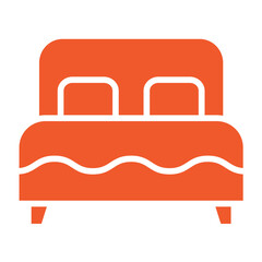 Double bed Vector Icon Design Illustration
