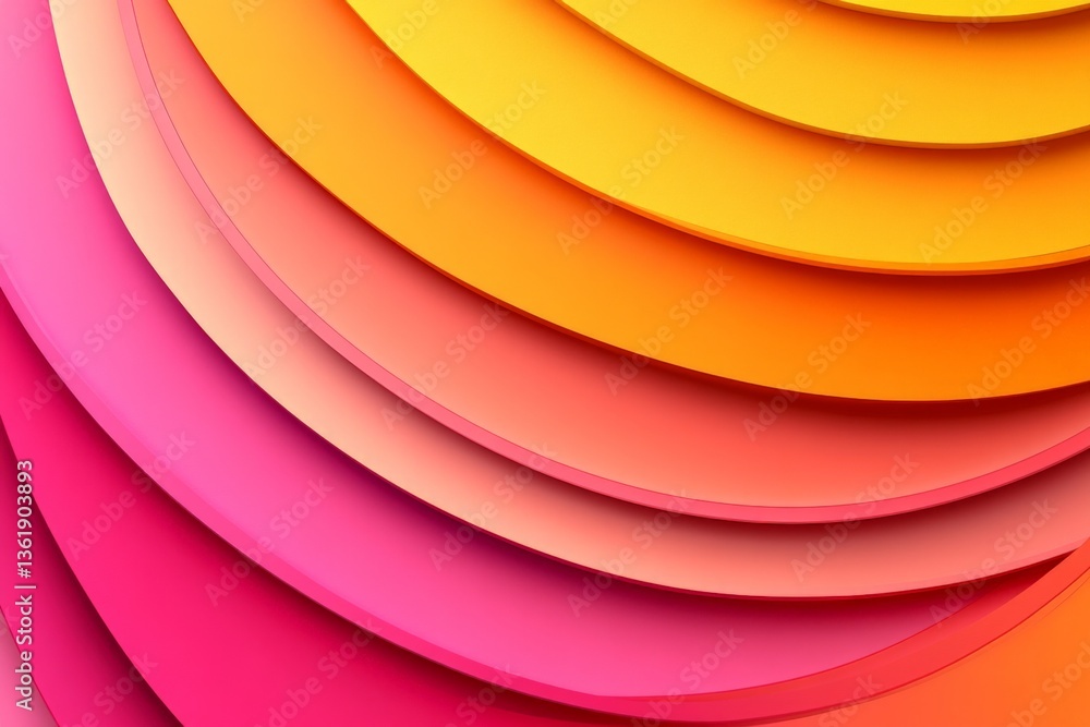 Aufkleber Vibrant layers of warm colors create an abstract design in a captivating display of gradients