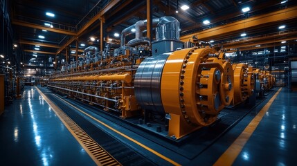 Obraz premium Industrial Powerhouse: A Glimpse into a Modern Energy Facility