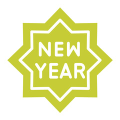 New Year Vector Icon Design Illustration
