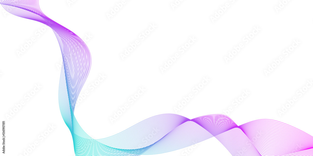 Poster modern and seamless minimalistic abstract geometric wave lines, illustration of overlapping curved g