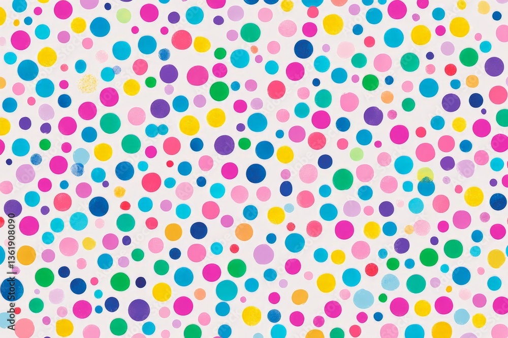 Poster colorful polka dot pattern with vibrant hues and playful design suitable for various creative projec