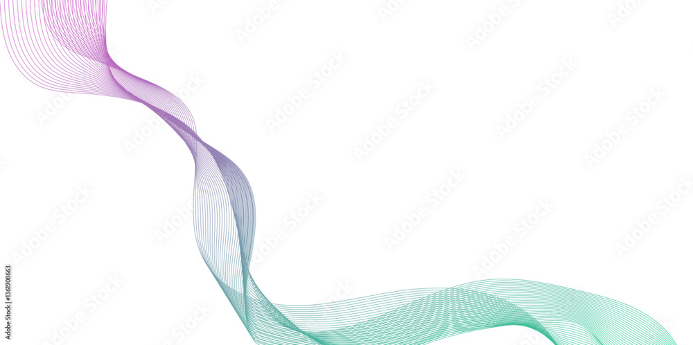 Poster modern and seamless minimalistic abstract geometric wave lines, illustration of overlapping curved g
