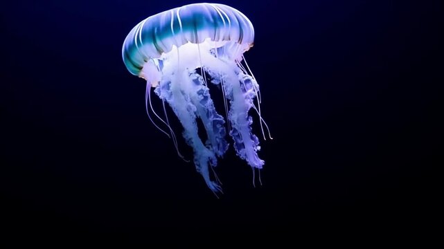 jelly fish in a blue water background