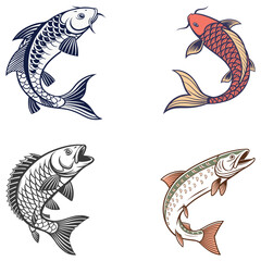 Bundle fish art and illustrator eps 