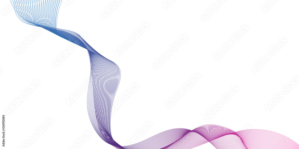 Aufkleber dynamic curved flowing lines abstract background, wave with lines created using blend tool, technolo