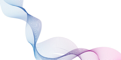 Abstract flowing light blue wave lines on white background, abstract technology wavy curve lines background, transparent illustration modern swirling wave lines colorful design.