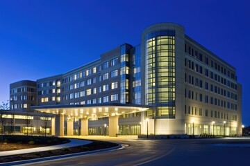 Veterans Affairs Facility - Blue Building providing Health Care Services for Military Veterans