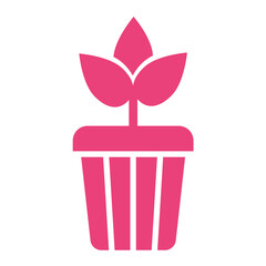 Plant Pot Vector Icon Design Illustration