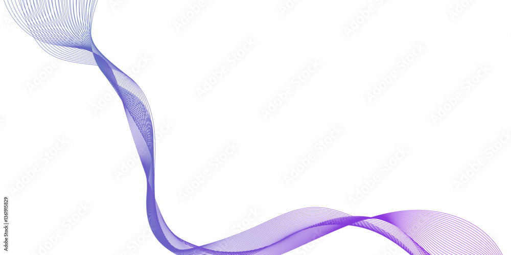 Poster abstract vector blue wave lines on white background, futuristic technology and sound wave pattern, c