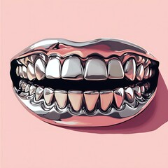 A Glamorous Metal Mouth Grinning on Pink of excellence in splendor beyond compare with grace