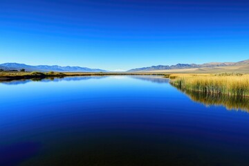 Fototapeta premium Washoe County. Nevada Natural Scenic View at Duffurena Pond Number 20, Sheldon National Wildlife Refuge