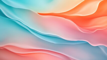 Fototapeta premium Soft Flowing Waves of Colorful Fabric Textures in Gentle Pastel Tones for Artistic Backgrounds and Creative Design Projects