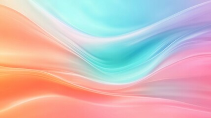 Obraz premium Soft Flowing Abstract Background in Gradients of Pink, Orange, Blue and Teal Perfect for Designs, Prints and Digital Media