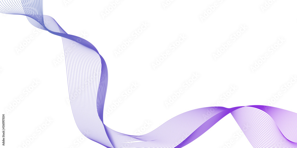 Poster abstract vector blue wave lines on white background, futuristic technology and sound wave pattern, c