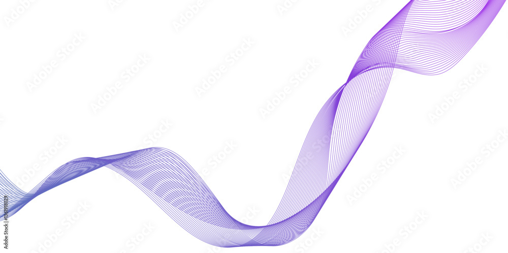 Poster abstract vector blue wave lines on white background, futuristic technology and sound wave pattern, c