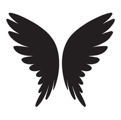 angel wings black silhouette vector, Simple silhouette Design vector